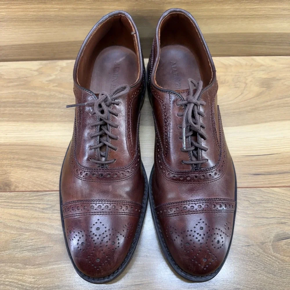 Allen Edmonds Strand Oxford Mens 10 D Mahogany Leather Cap Toe Balmoral 4630